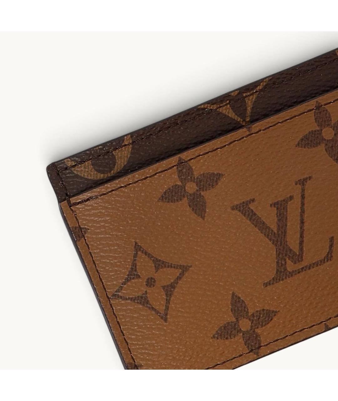 LOUIS VUITTON Коричневый кожаный кардхолдер, фото 5