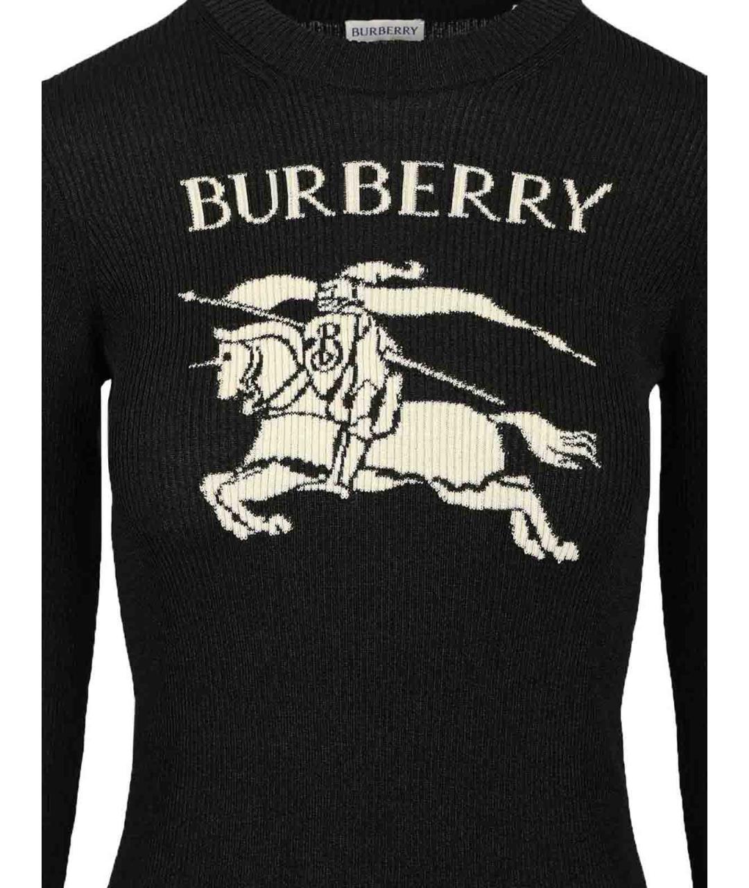 BURBERRY Черный шерстяной джемпер / свитер, фото 4