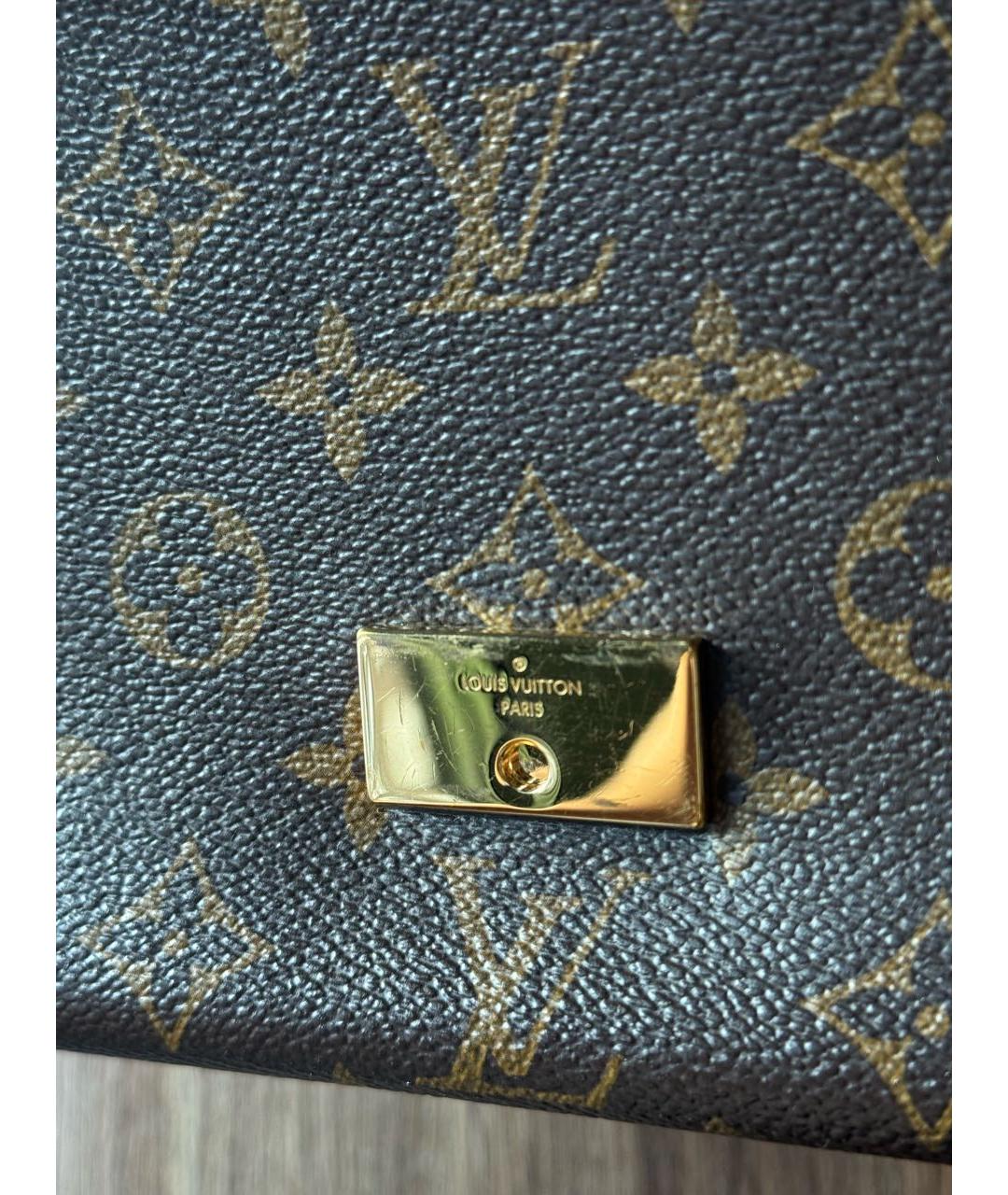 LOUIS VUITTON Коричневая кожаная сумка через плечо, фото 8