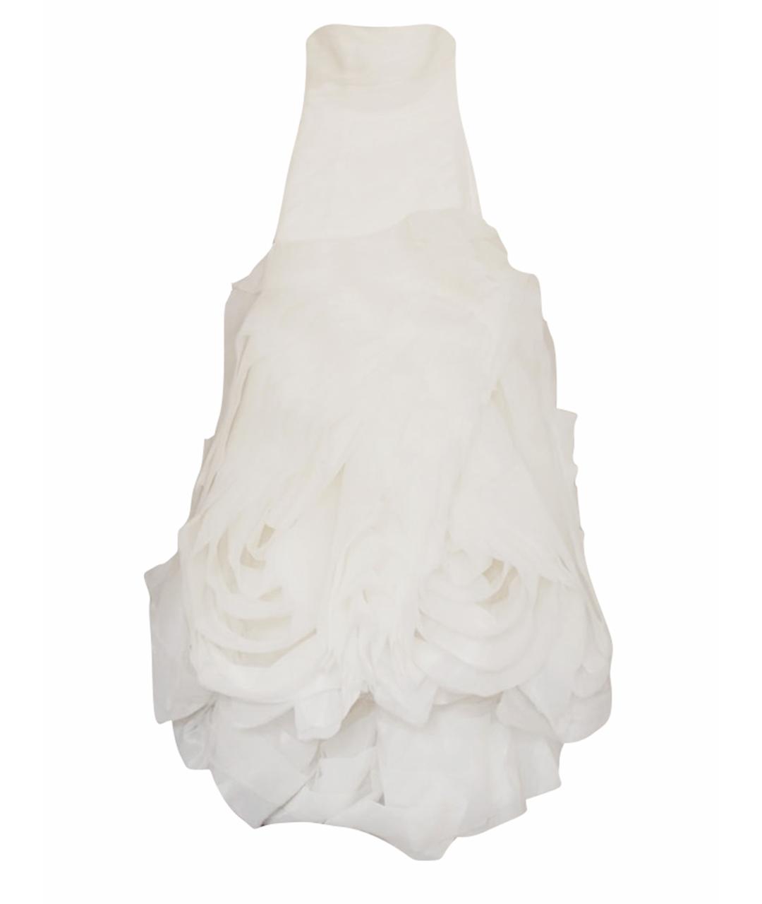 VERA WANG Белое шифоновое свадебное платье, фото 1