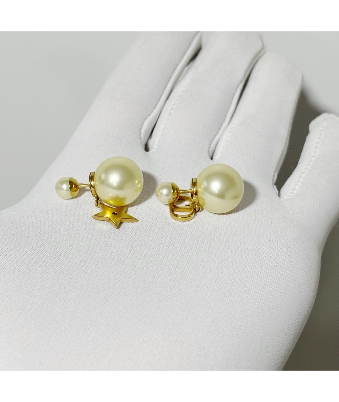 CHRISTIAN DIOR Бежевые серьги, фото 5