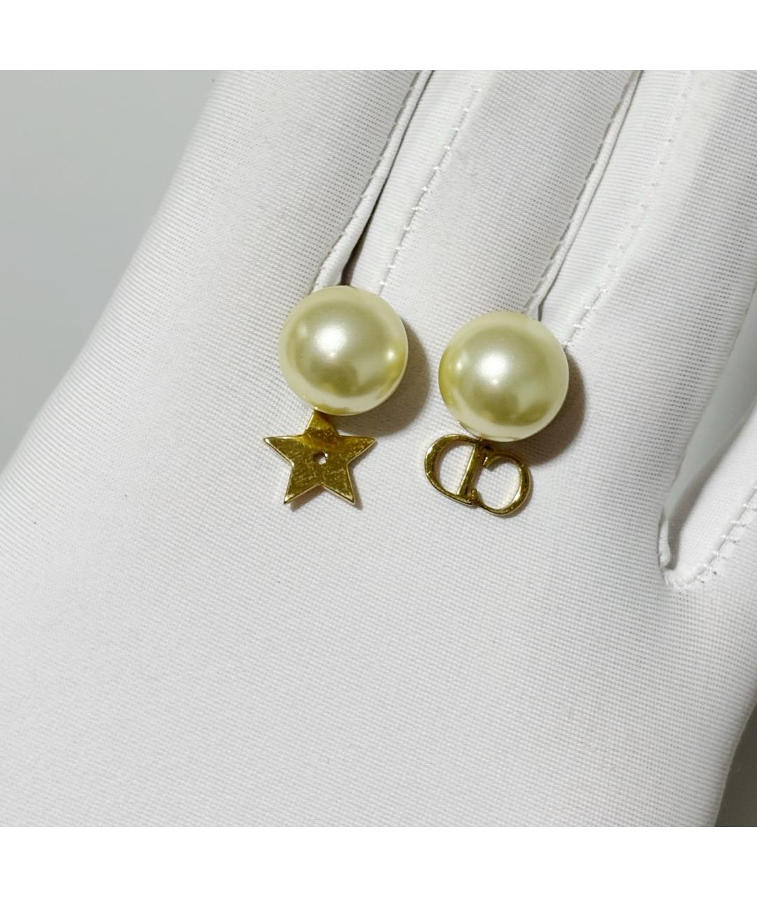 CHRISTIAN DIOR Бежевые серьги, фото 4