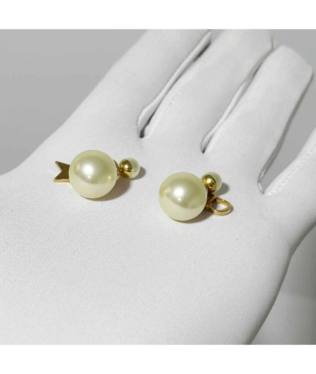 CHRISTIAN DIOR Бежевые серьги, фото 6