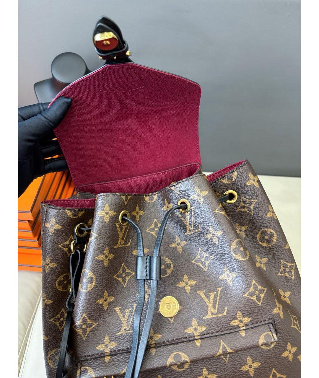 LOUIS VUITTON Черный рюкзак из канвы, фото 8