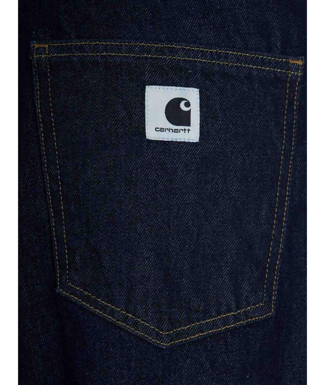 CARHARTT Темно-синие хлопковые прямые джинсы, фото 2