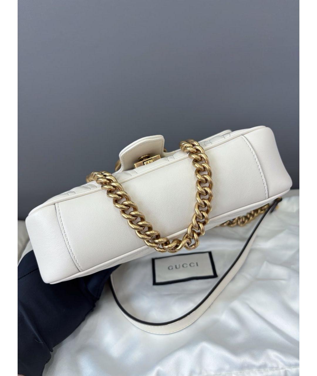 GUCCI Белая кожаная сумка через плечо, фото 4