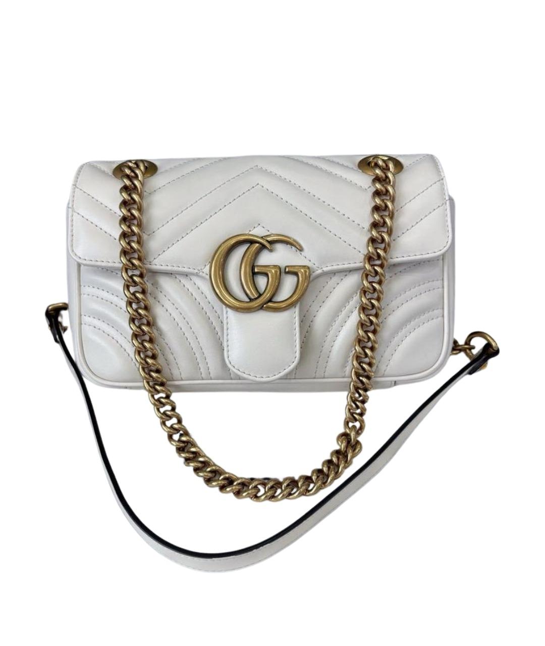 GUCCI Белая кожаная сумка через плечо, фото 1