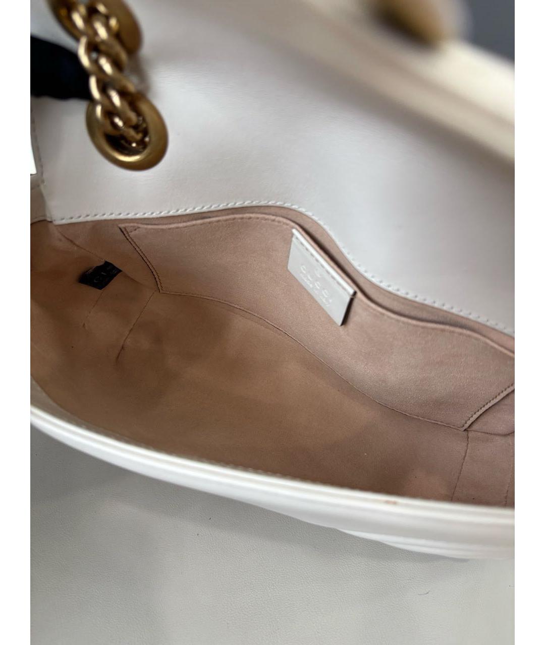 GUCCI Белая кожаная сумка через плечо, фото 6