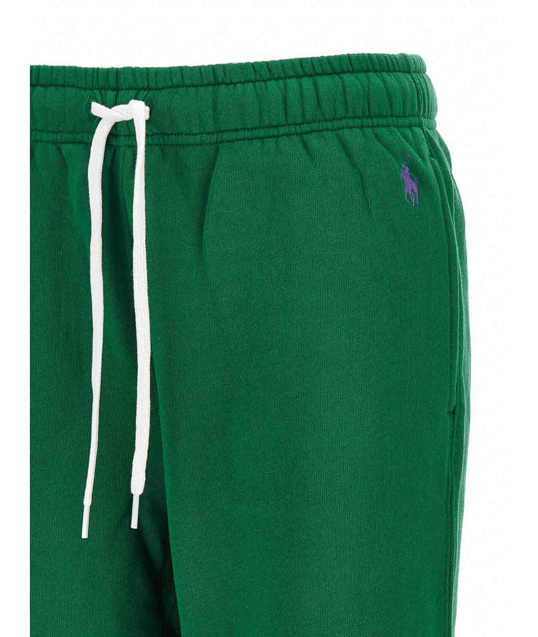 POLO RALPH LAUREN Зеленые хлопковые спортивные брюки и шорты, фото 3