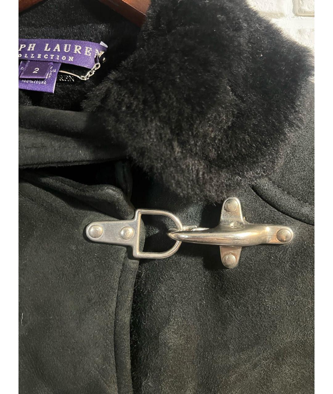 RALPH LAUREN PURPLE LABEL Черная меховая дубленка, фото 3
