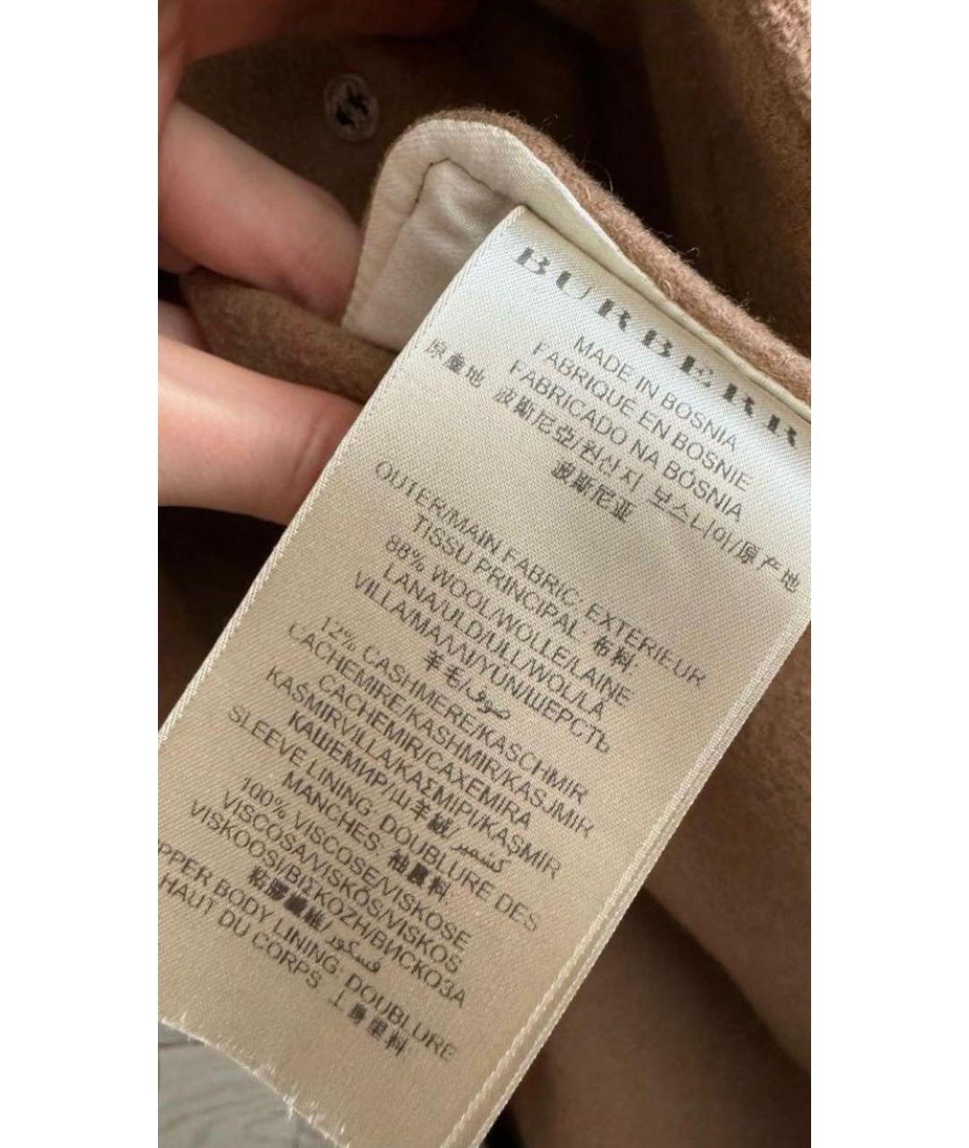 BURBERRY Бежевое шерстяное пальто, фото 3