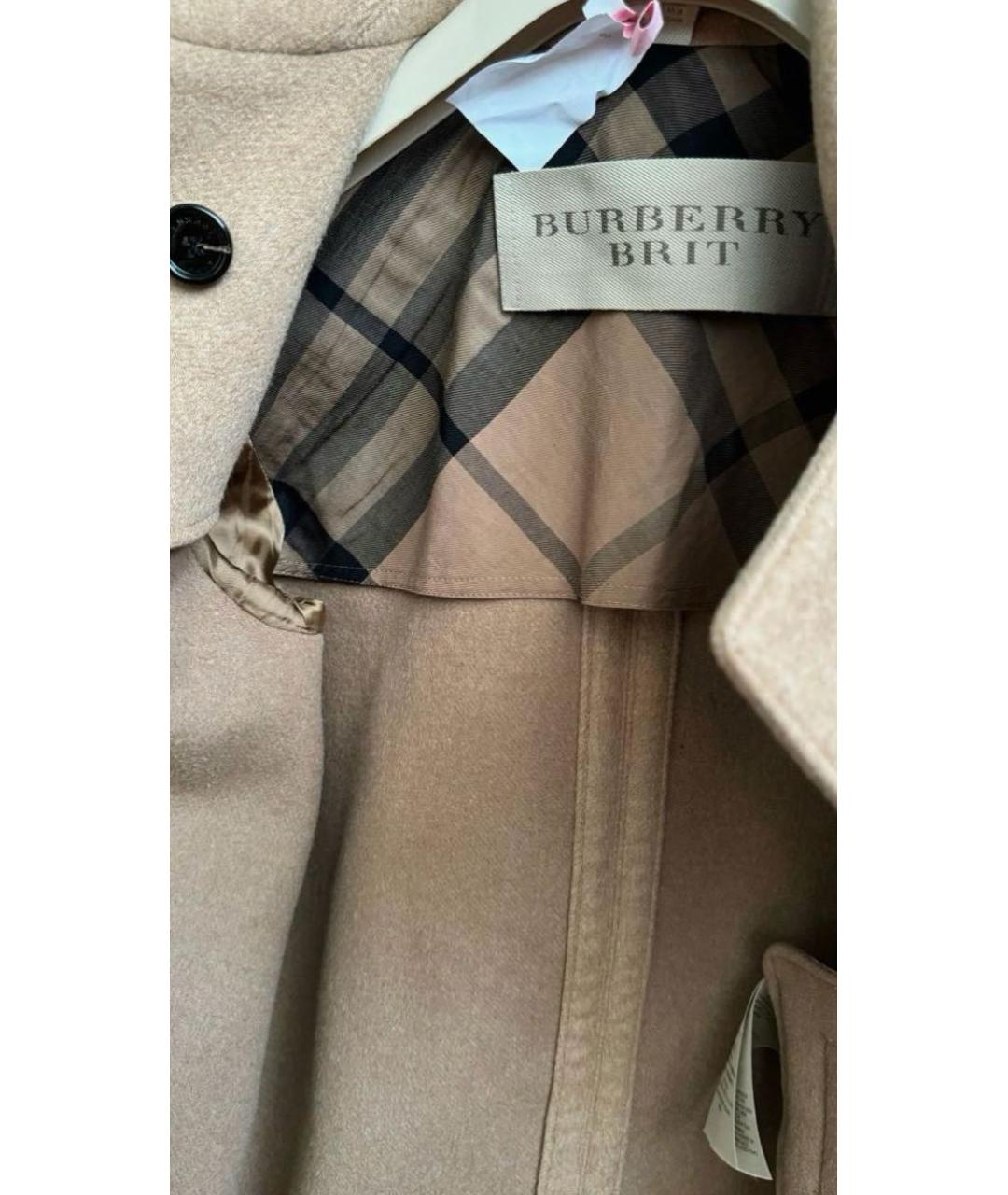 BURBERRY Бежевое шерстяное пальто, фото 4