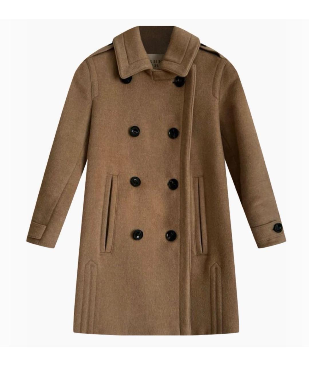 BURBERRY Бежевое шерстяное пальто, фото 5