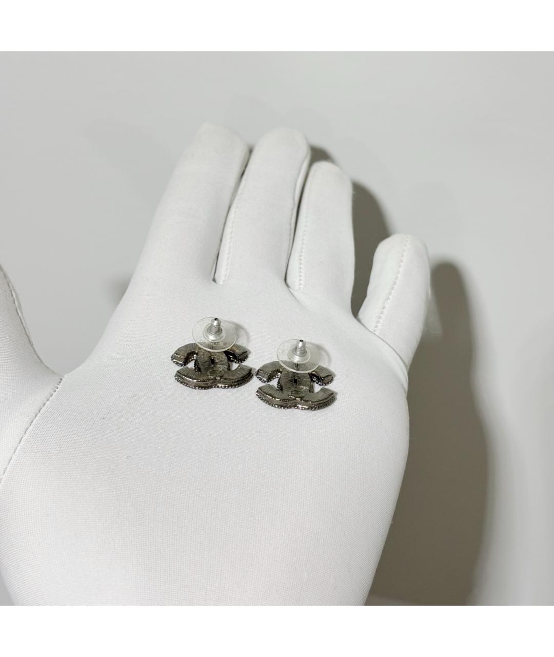 CHANEL Черные серьги, фото 4