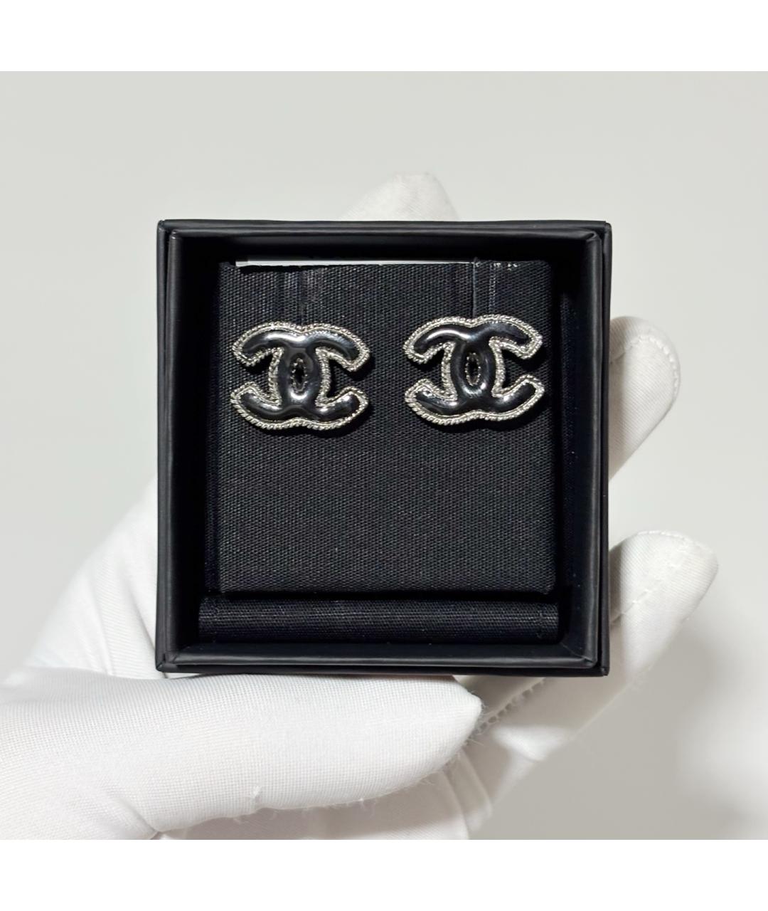 CHANEL Черные серьги, фото 5