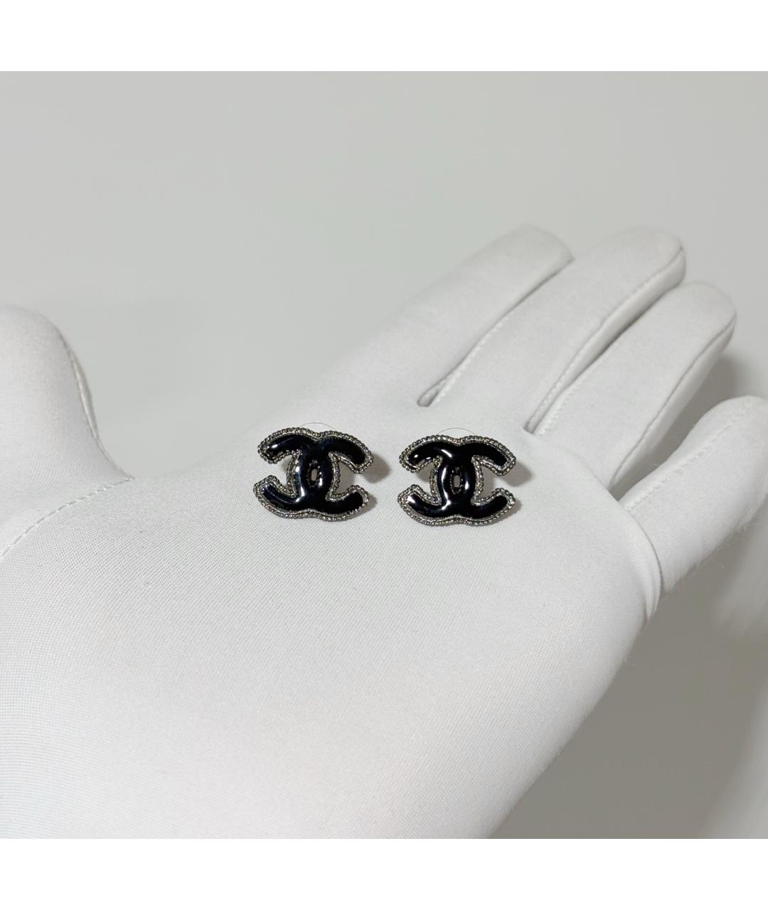CHANEL Черные серьги, фото 2
