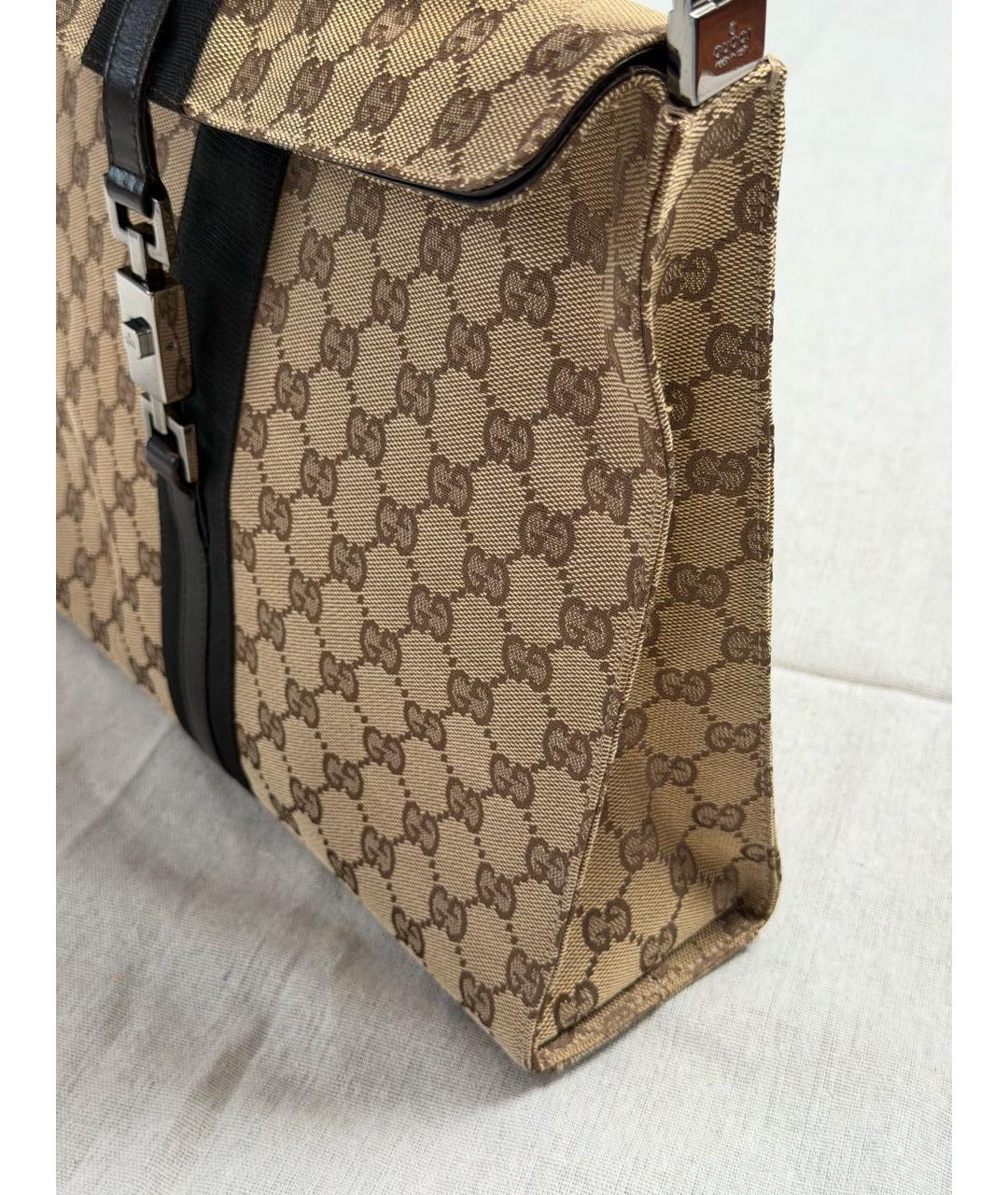 GUCCI Бежевая тканевая сумка через плечо, фото 5