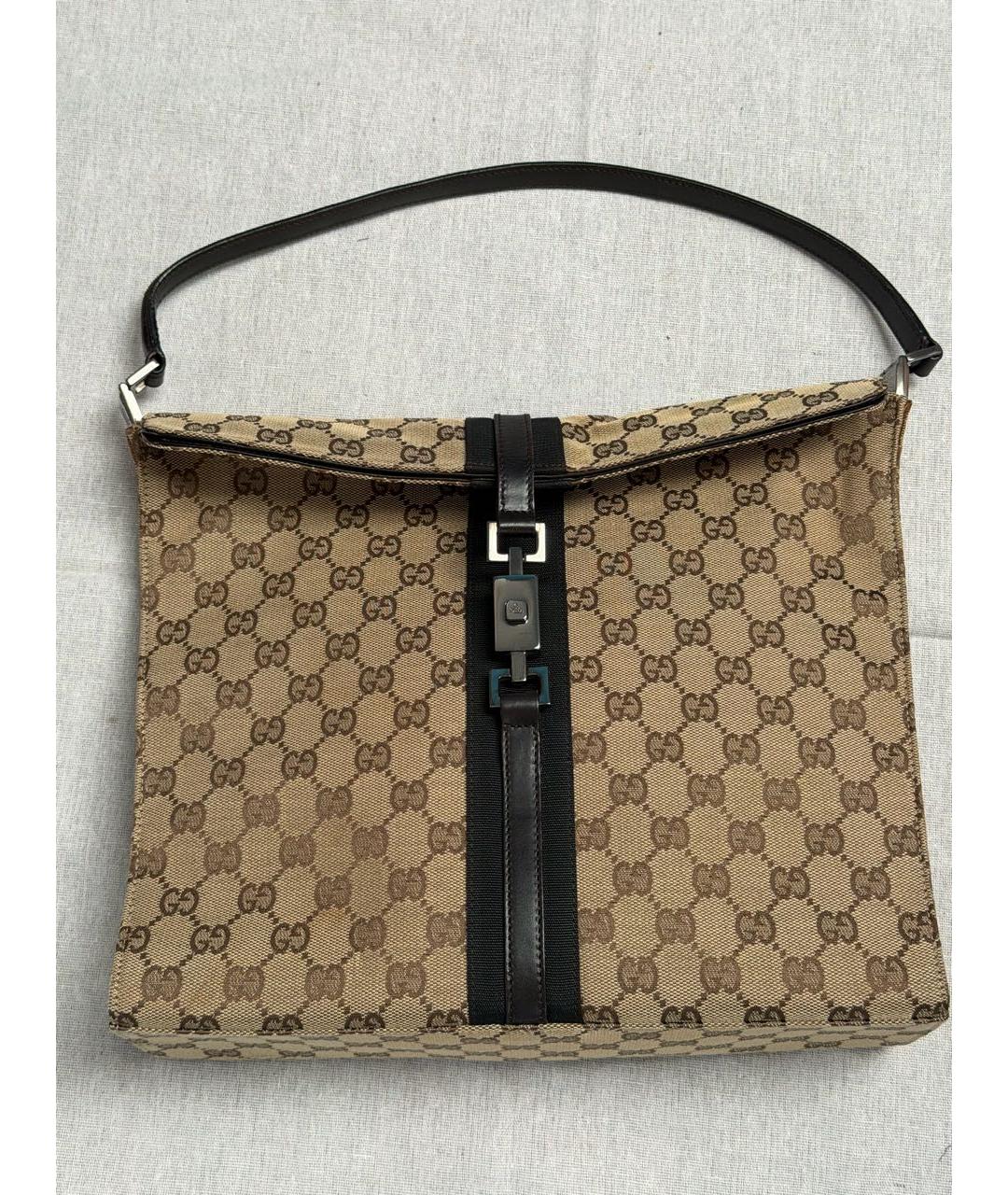 GUCCI Бежевая тканевая сумка через плечо, фото 9