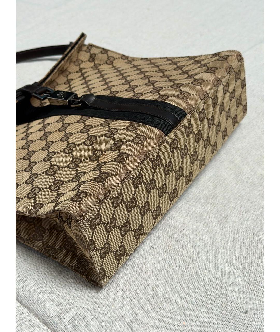 GUCCI Бежевая тканевая сумка через плечо, фото 3