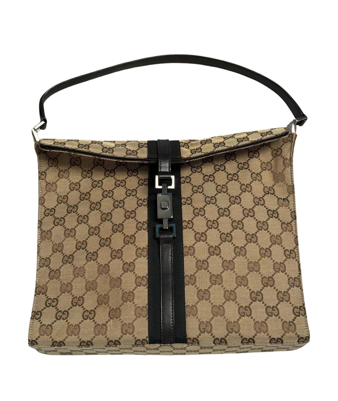GUCCI Бежевая тканевая сумка через плечо, фото 1