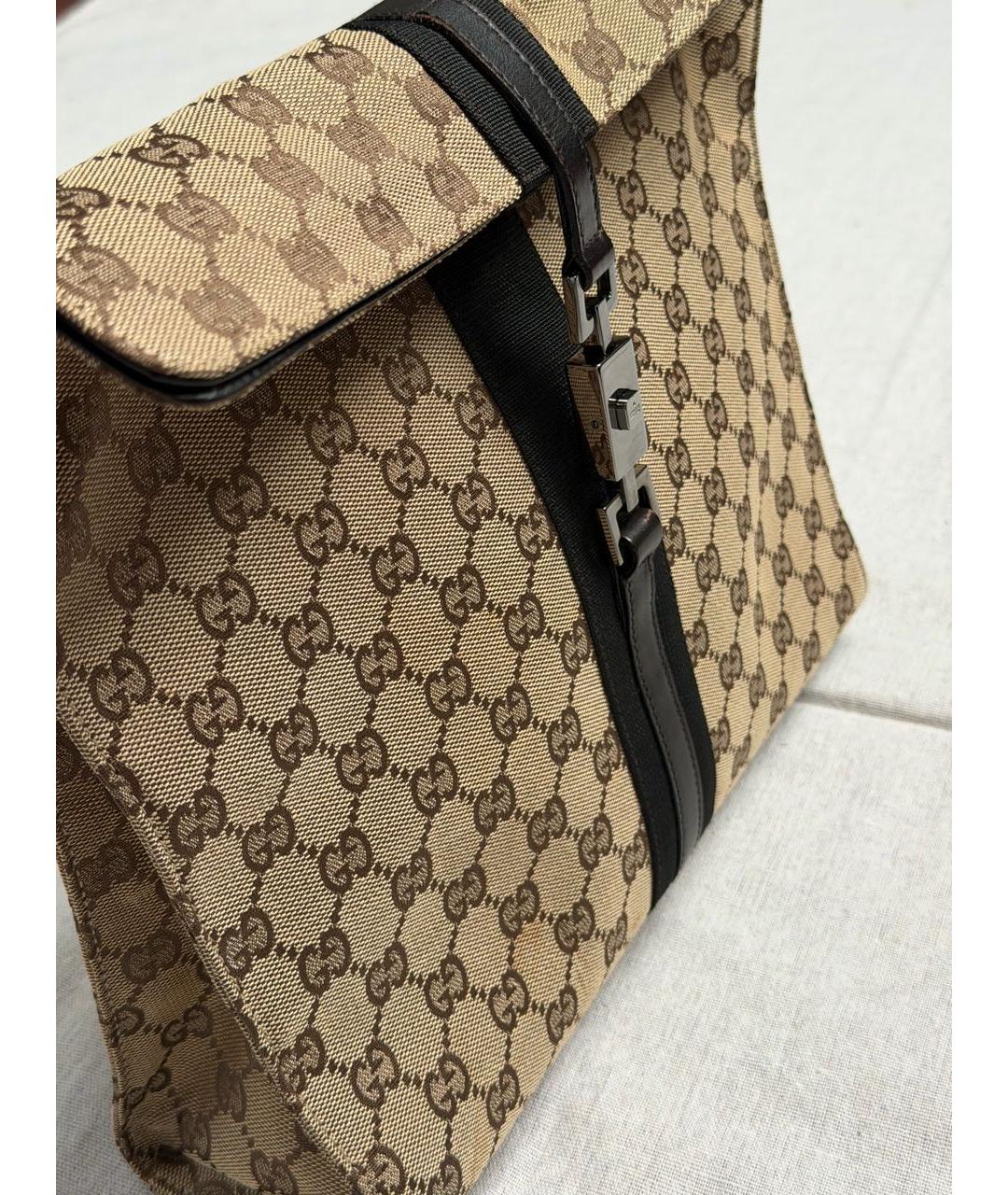 GUCCI Бежевая тканевая сумка через плечо, фото 6
