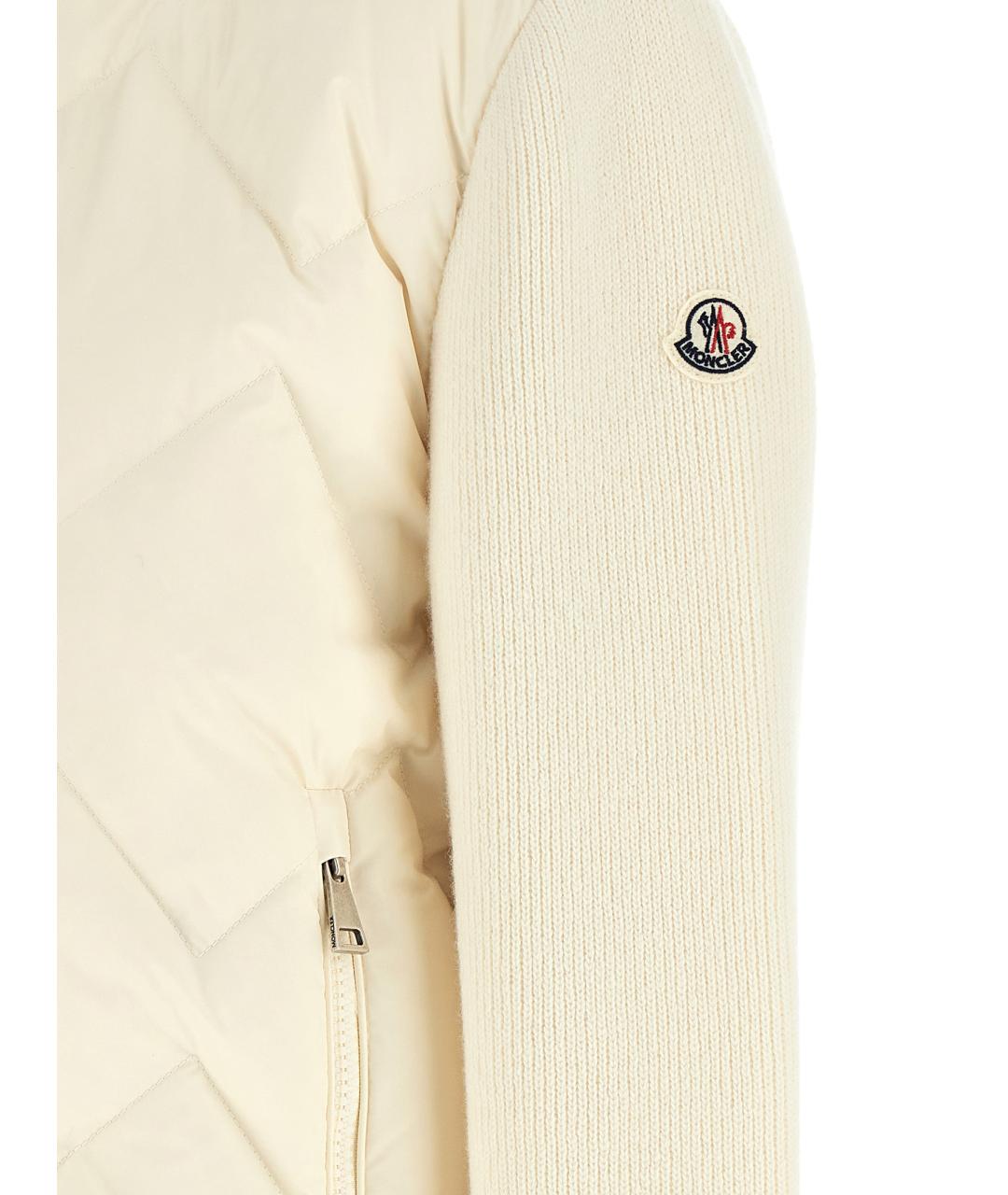MONCLER Белый полиэстеровый кардиган, фото 4