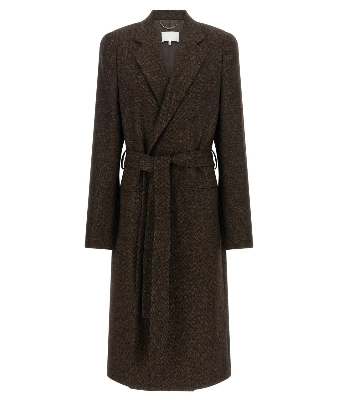 MAISON MARGIELA Коричневое шерстяное пальто, фото 1
