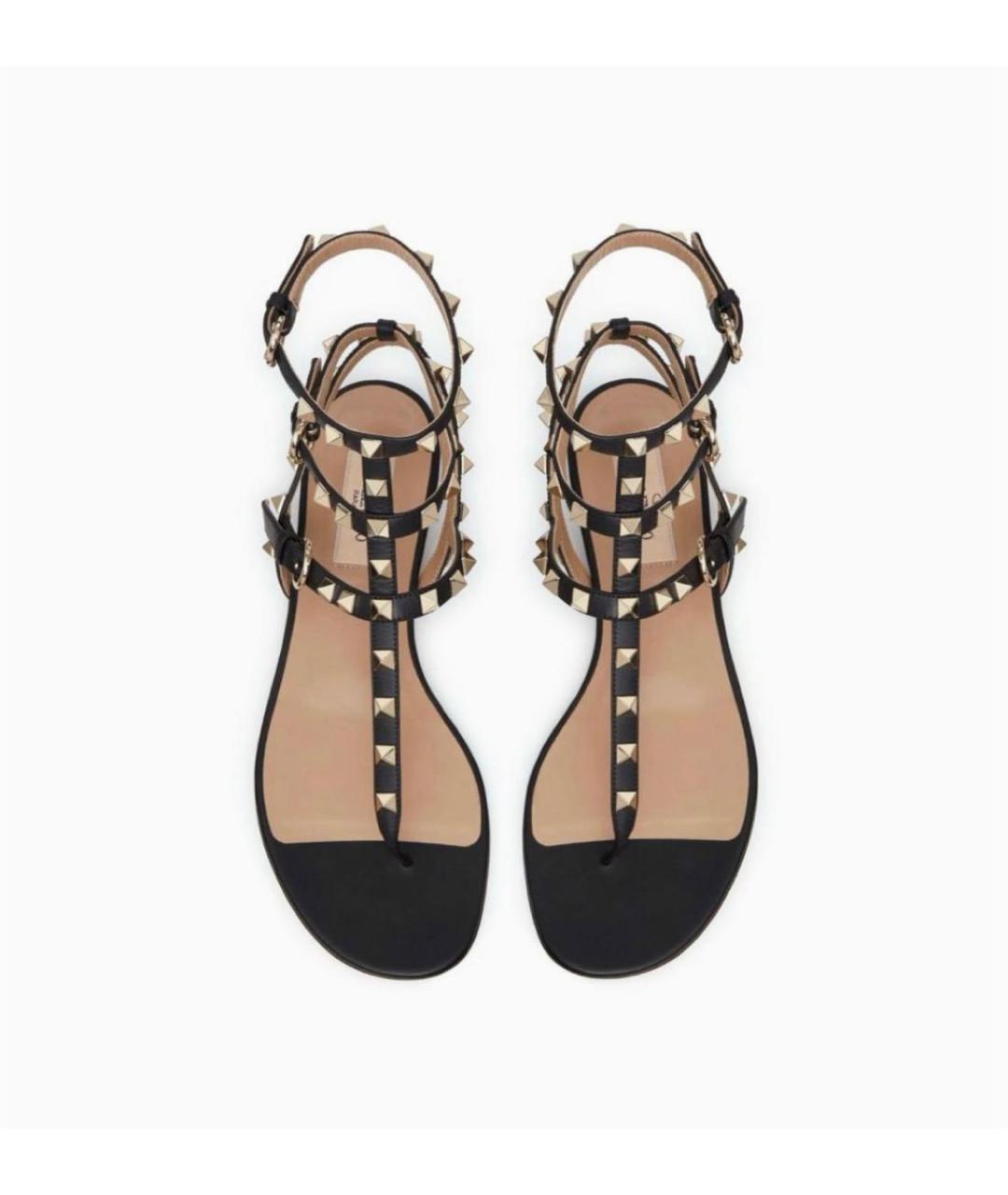 VALENTINO Черные кожаные босоножки, фото 2