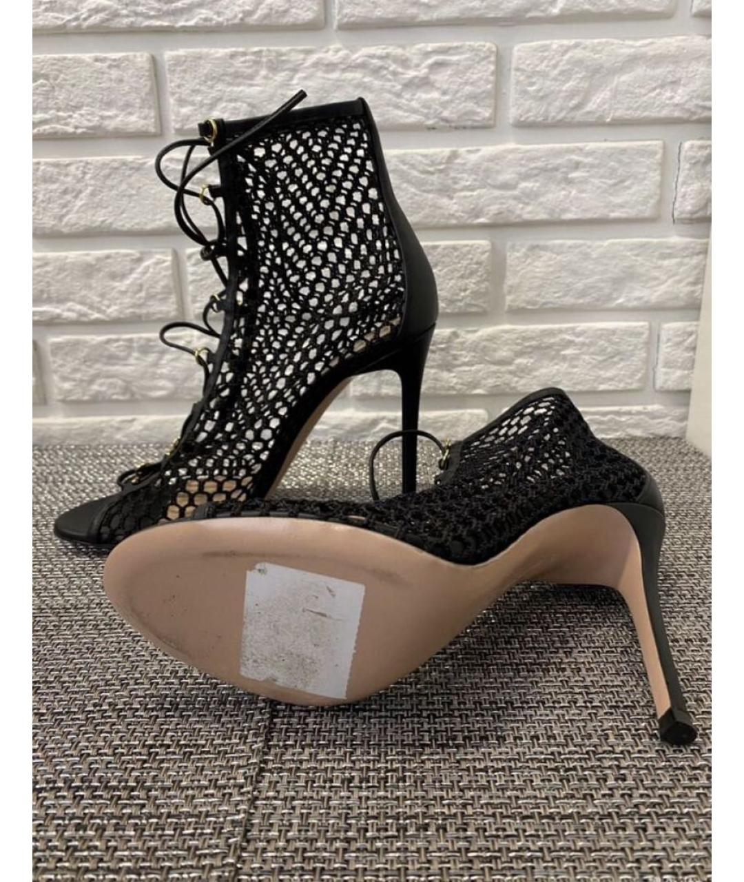 GIANVITO ROSSI Черные кожаные ботильоны, фото 4