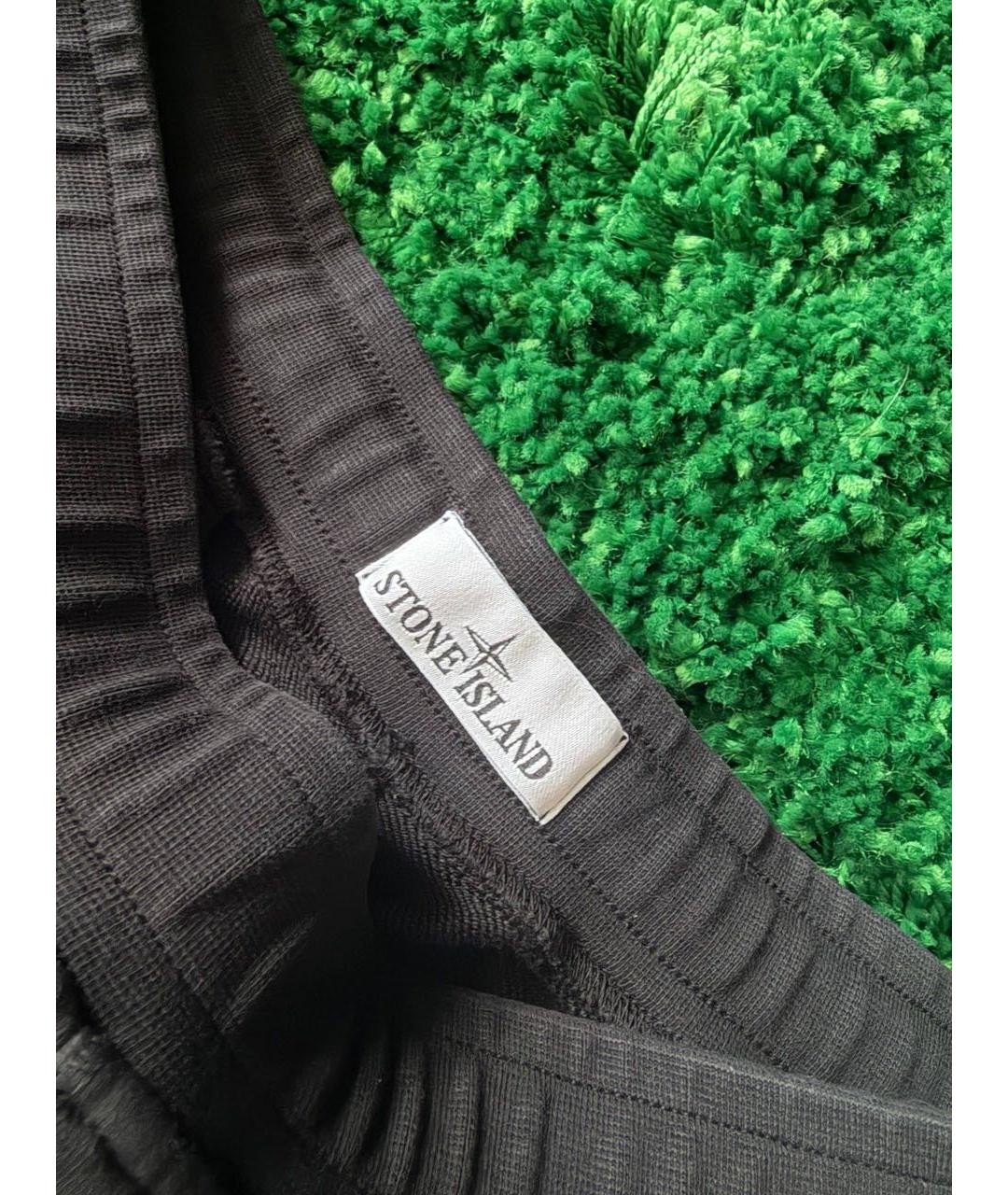 STONE ISLAND Черные хлопковые шорты, фото 3