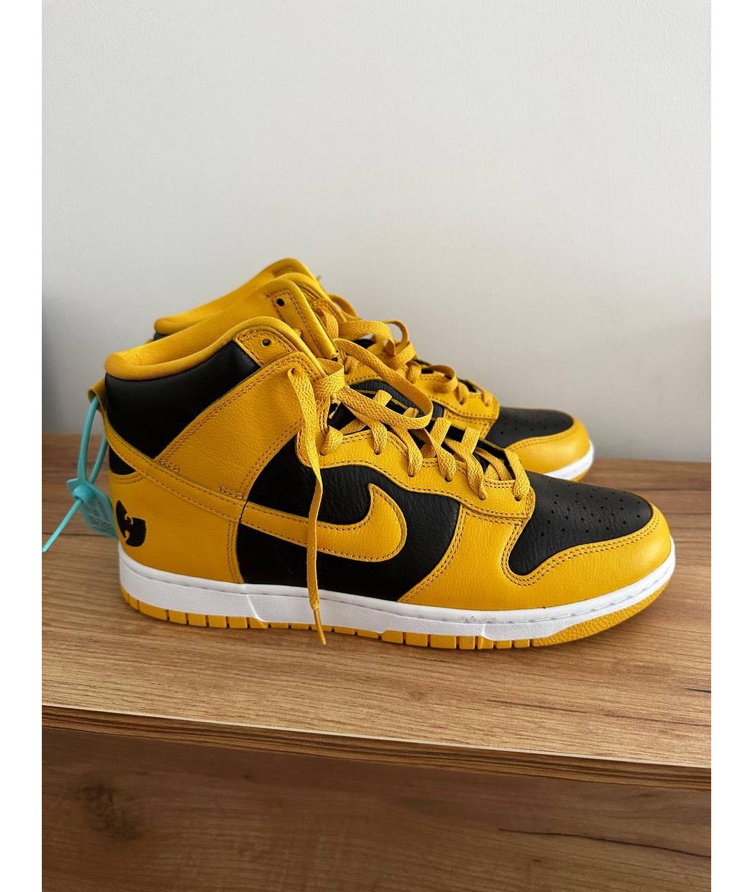 NIKE Желтые кожаные низкие кроссовки / кеды, фото 4