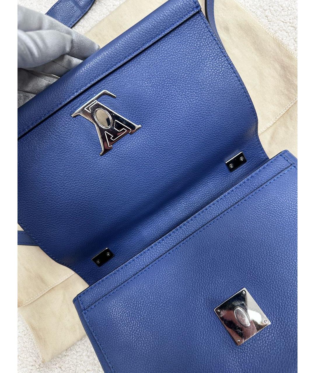LOUIS VUITTON Синяя кожаная сумка через плечо, фото 5