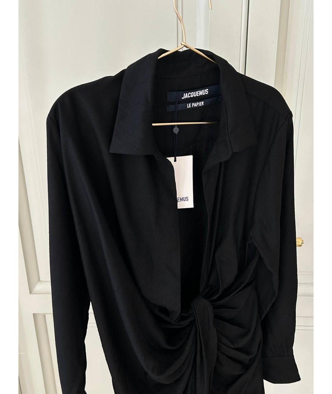 JACQUEMUS Черное вискозное платье, фото 3