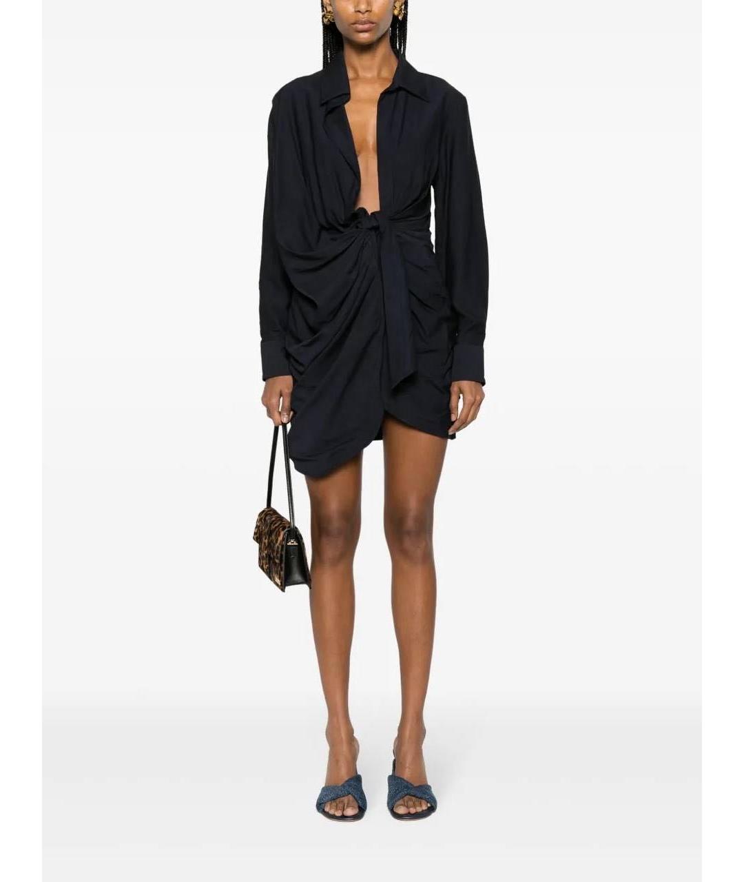 JACQUEMUS Черное вискозное платье, фото 6
