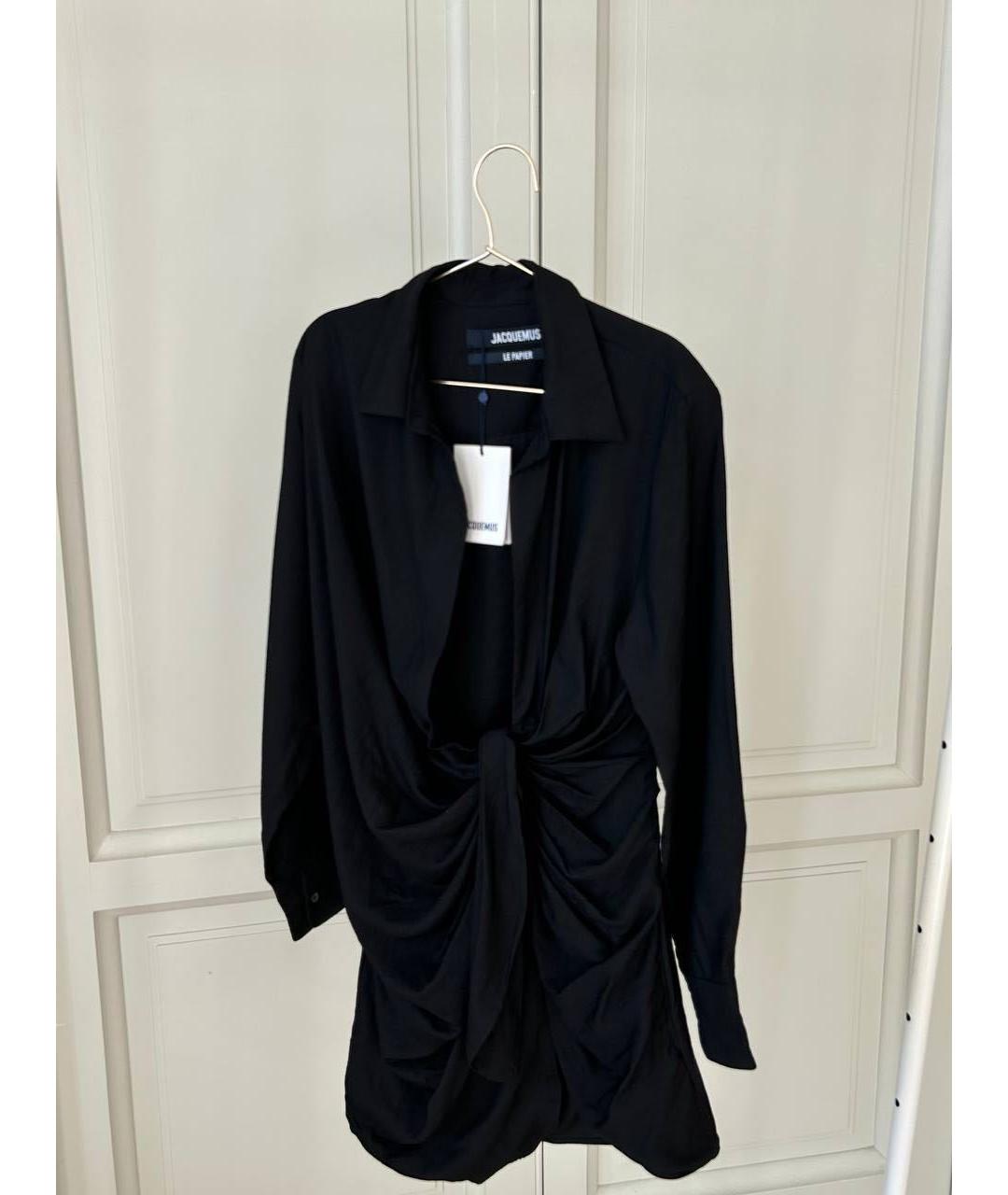JACQUEMUS Черное вискозное платье, фото 5