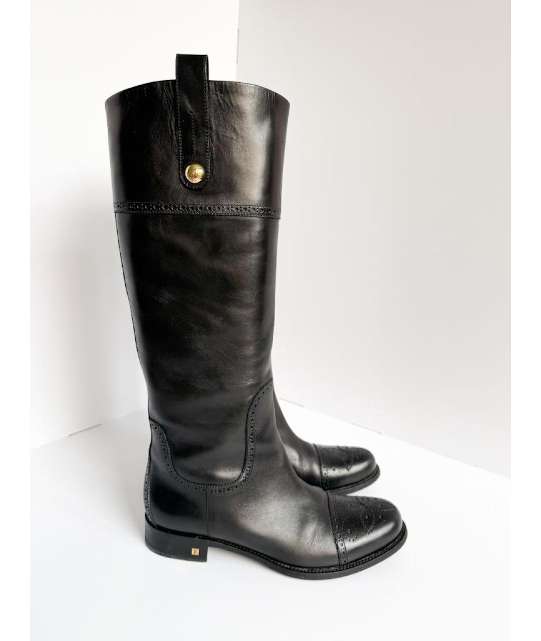 LOUIS VUITTON Черные кожаные сапоги, фото 5