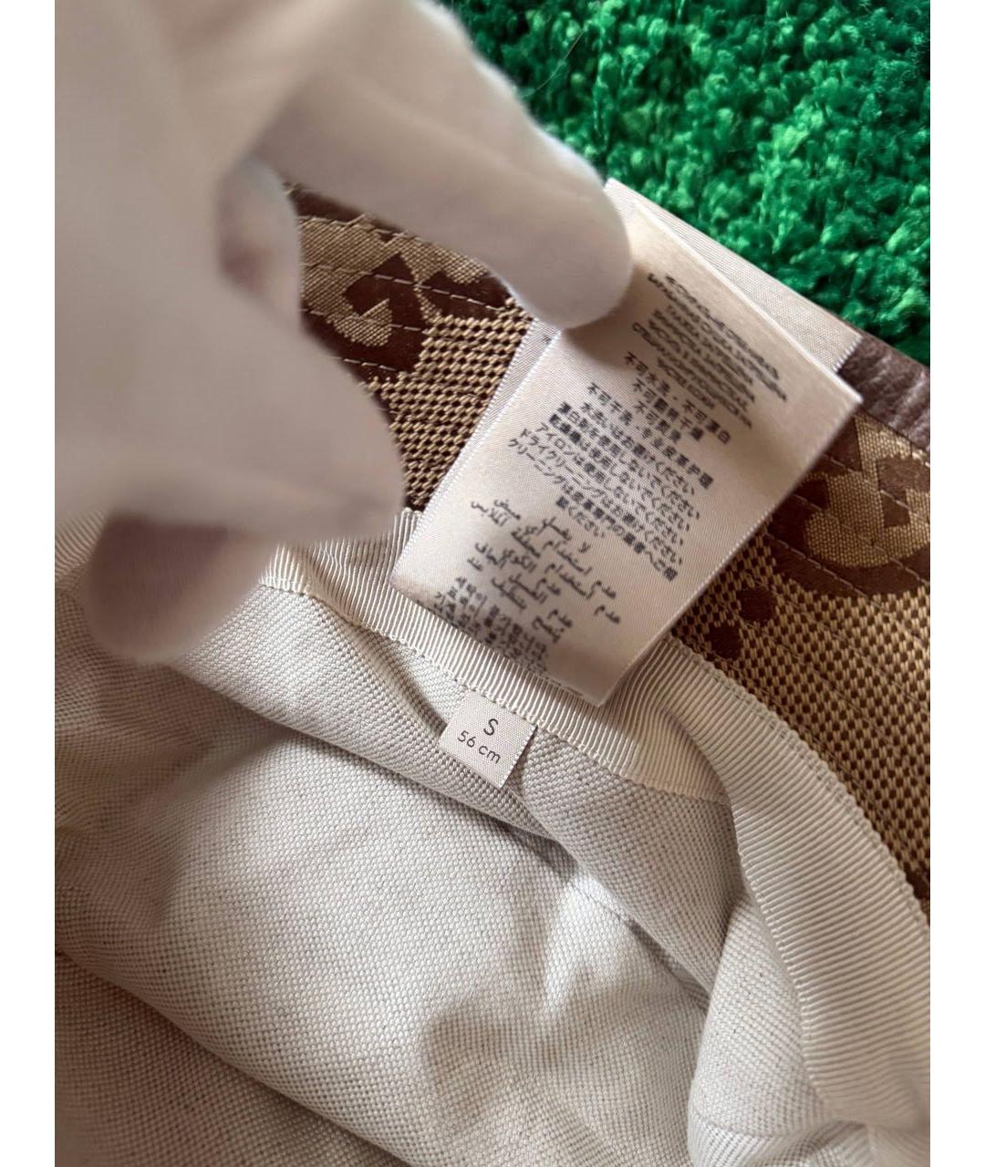 GUCCI Бежевая кожаная панама, фото 4