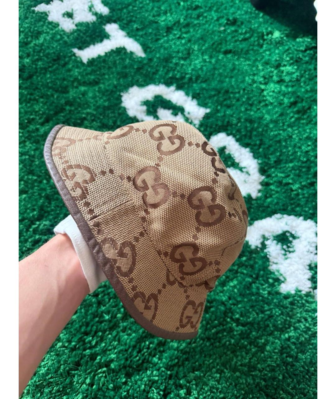 GUCCI Бежевая кожаная панама, фото 2