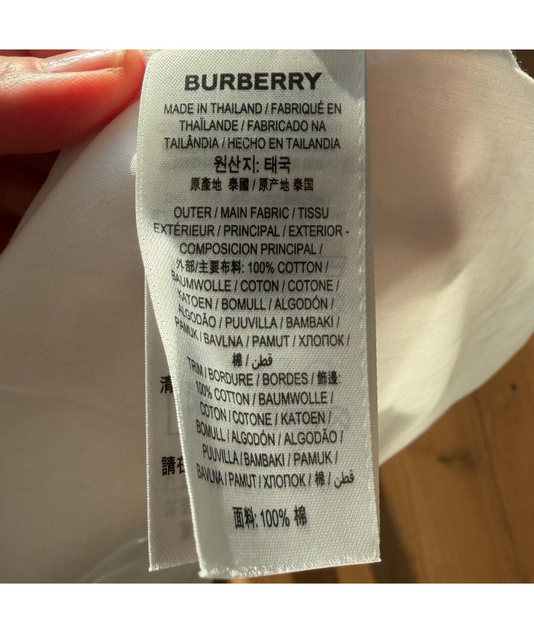 BURBERRY Белая хлопковая рубашка, фото 5