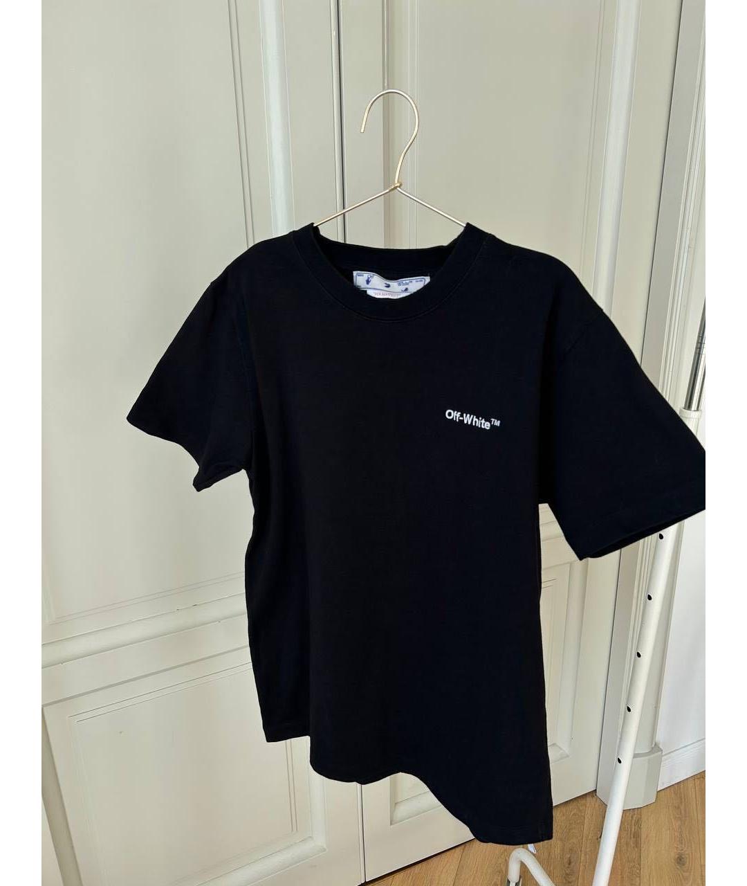 OFF-WHITE Черная хлопковая футболка, фото 2