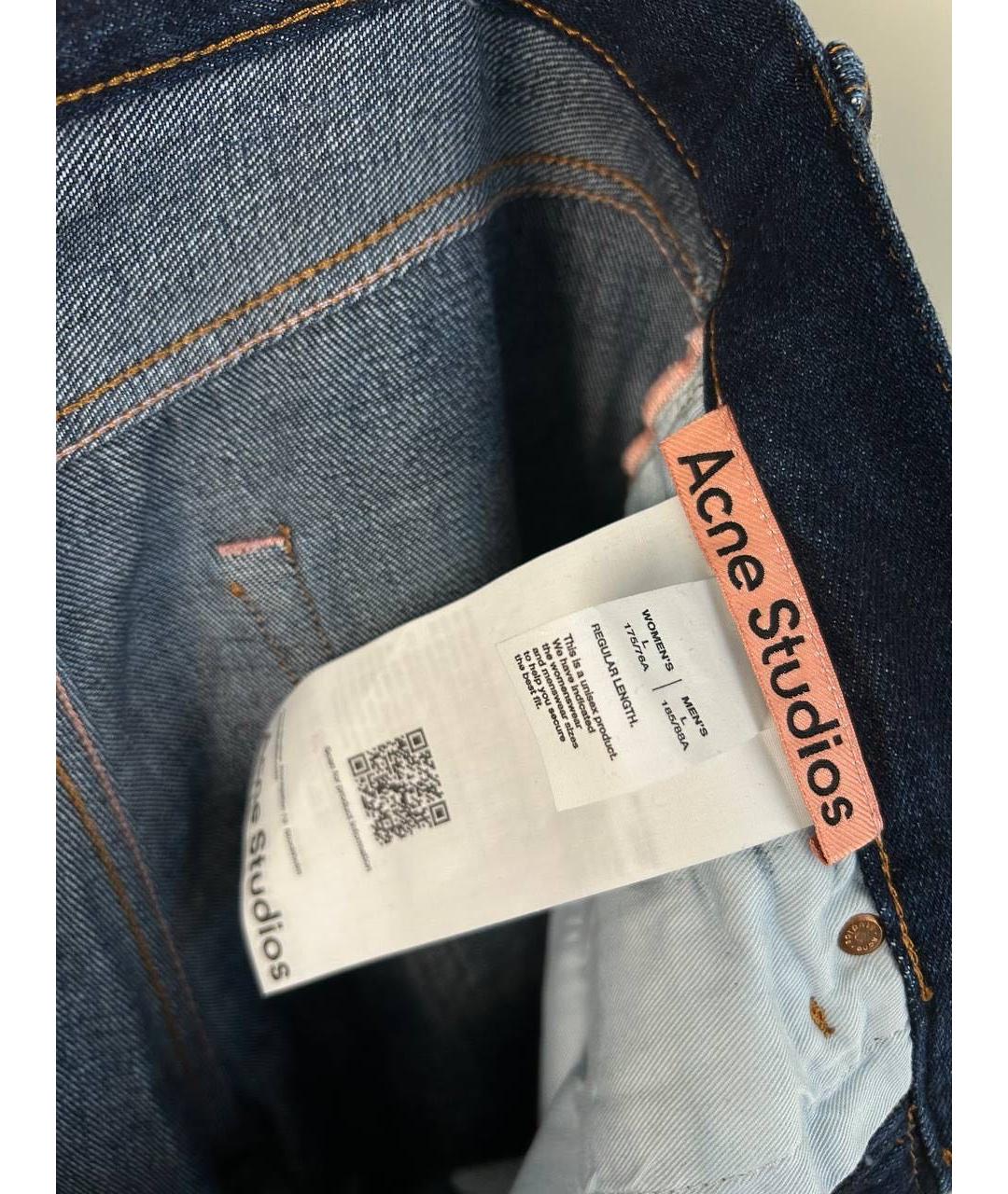 ACNE STUDIOS Синие хлопковые прямые джинсы, фото 4