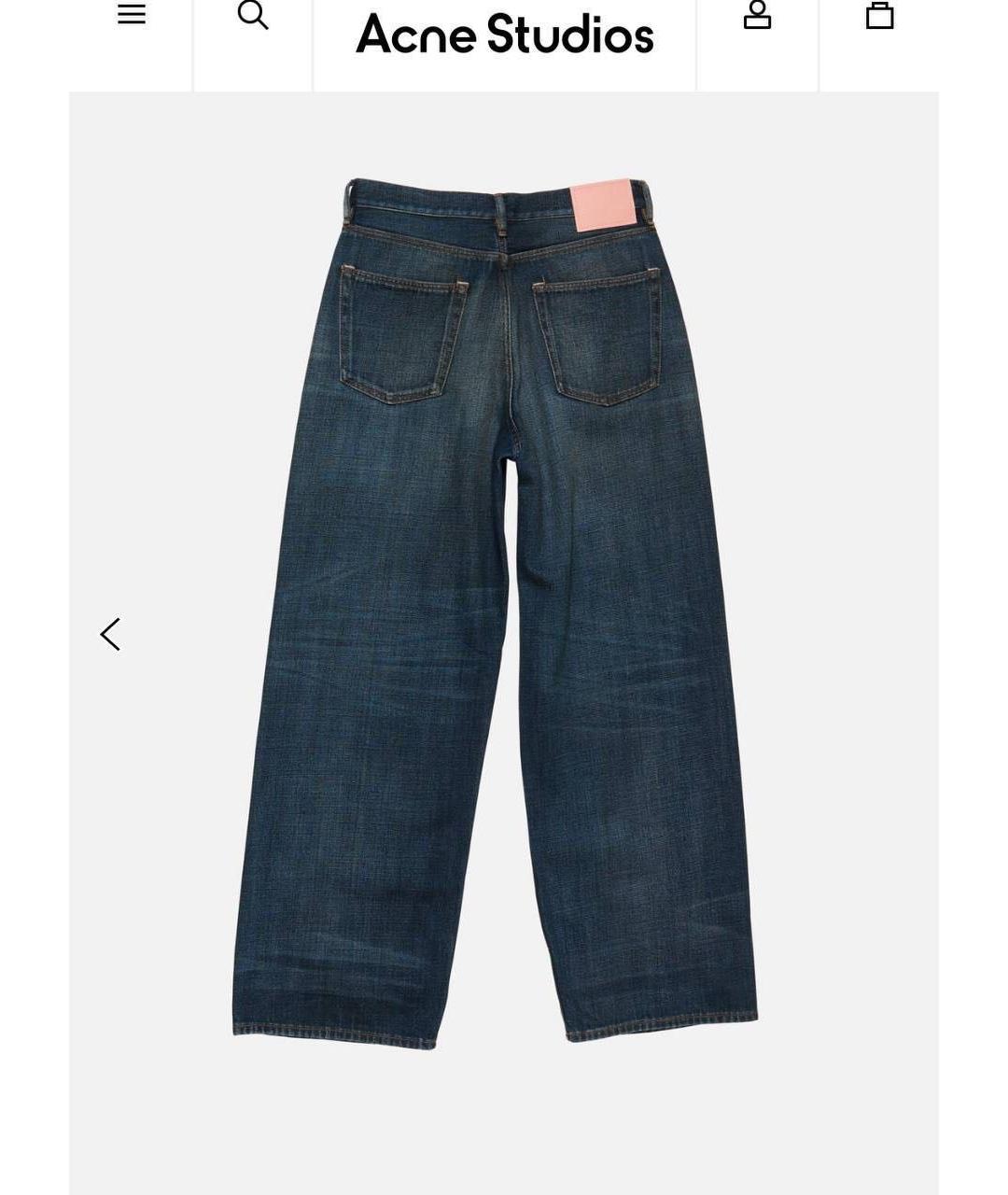 ACNE STUDIOS Синие хлопковые прямые джинсы, фото 2