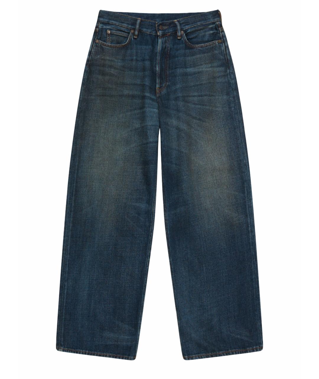 ACNE STUDIOS Синие хлопковые прямые джинсы, фото 1
