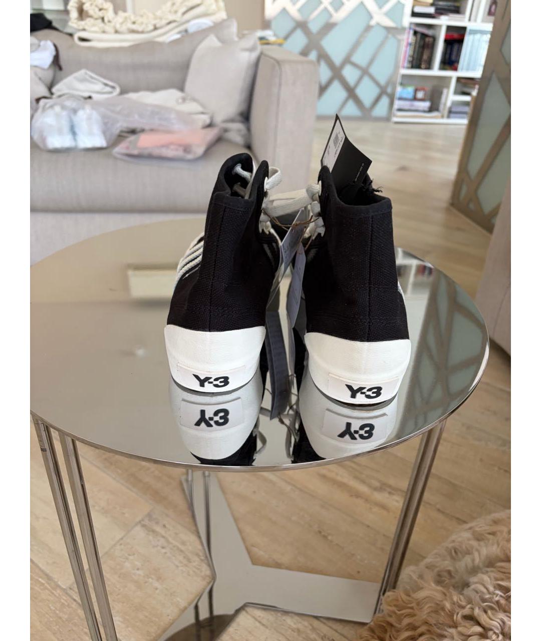 Y-3 Черные текстильные кеды, фото 4