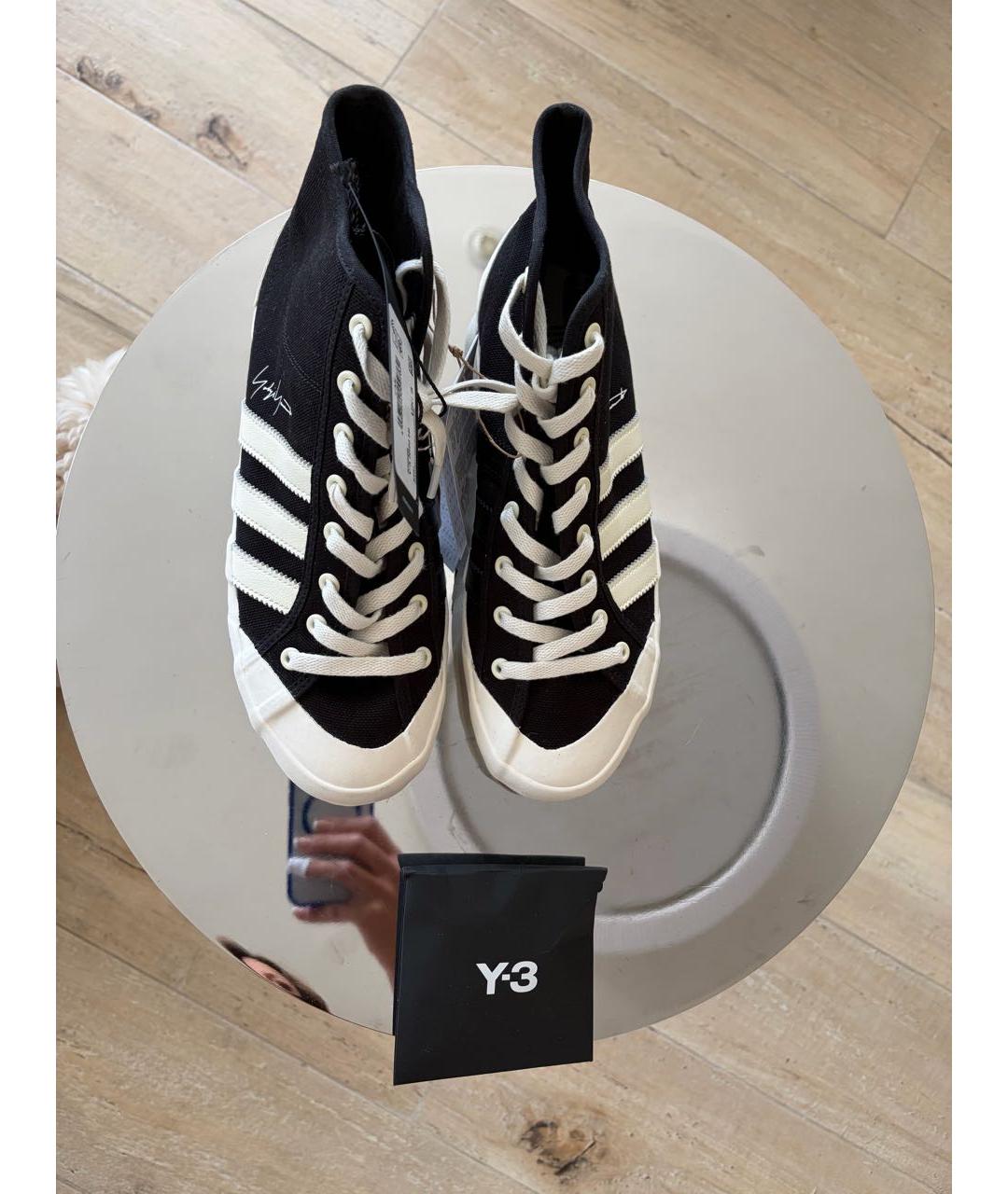 Y-3 Черные текстильные кеды, фото 3