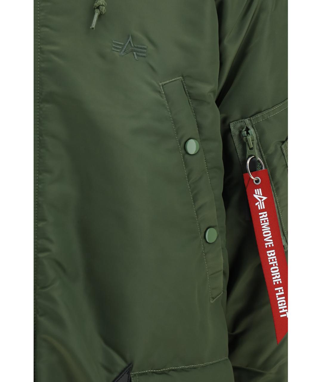 ALPHA INDUSTRIES Зеленая полиэстеровая парка, фото 3