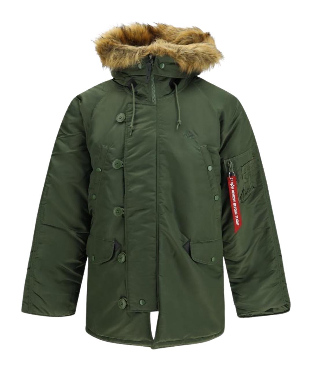 ALPHA INDUSTRIES Зеленая полиэстеровая парка, фото 1