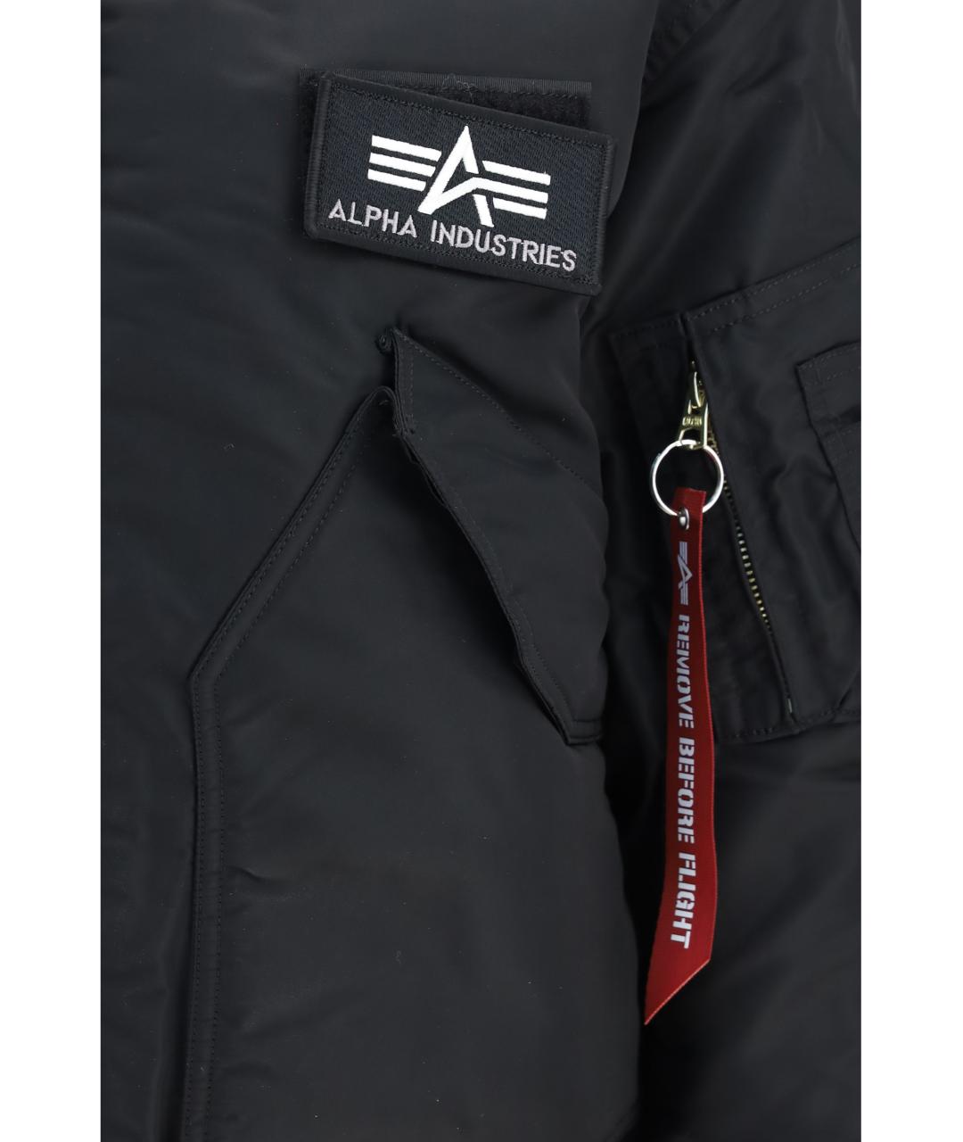 ALPHA INDUSTRIES Черная синтетическая куртка, фото 3