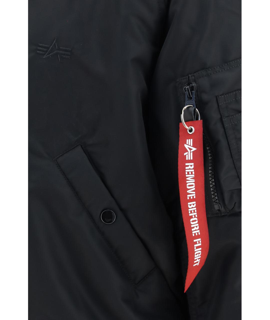 ALPHA INDUSTRIES Черный нейлоновый пуховик, фото 3
