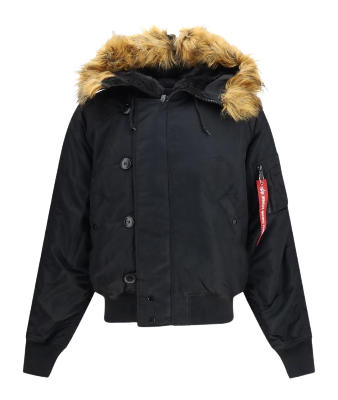 ALPHA INDUSTRIES Черный нейлоновый пуховик, фото 1